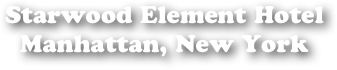 Starwood Element Hotel
Manhattan, New York